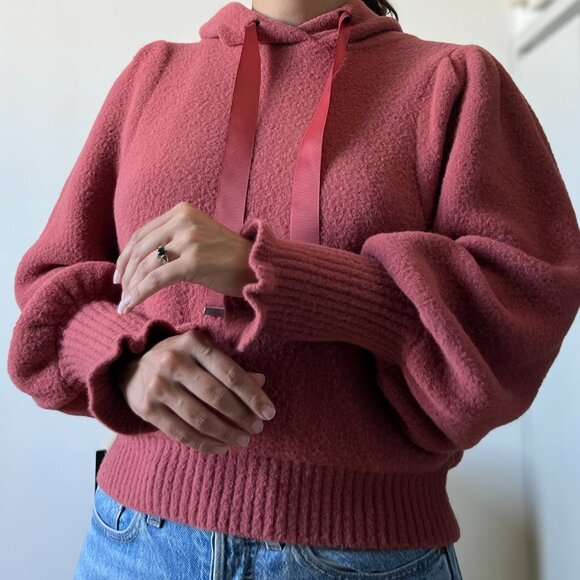 "Express" indian red sweater with hoodie - Size XS - Picture 1 of 9
